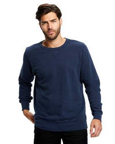 US Blanks US8000G Men's Garment-Dyed Heavy French Terry Crewneck Sweatshirt - Navy Blue - HIT a Double