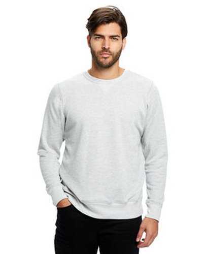 US Blanks US8000 Men's Long-Sleeve Pullover Crew - Ash Heather Gray - HIT a Double