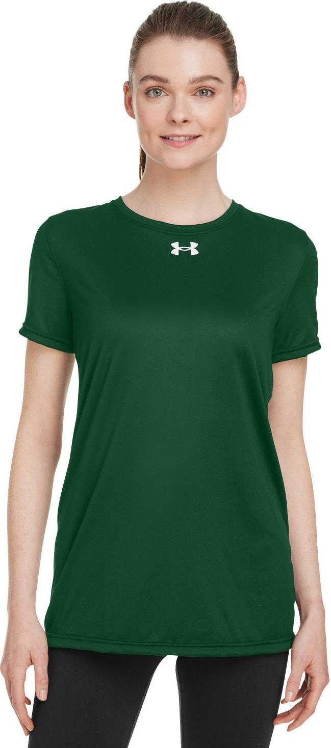 Under Armour 1376847 Ladies Team Tech T-Shirt - Forest Green White