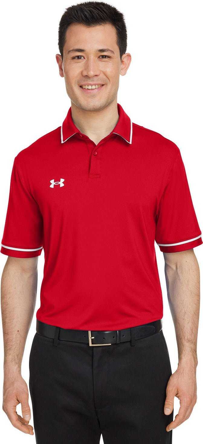 Under Armour 1376904 Mens Tipped Teams Performance Polo - Red White