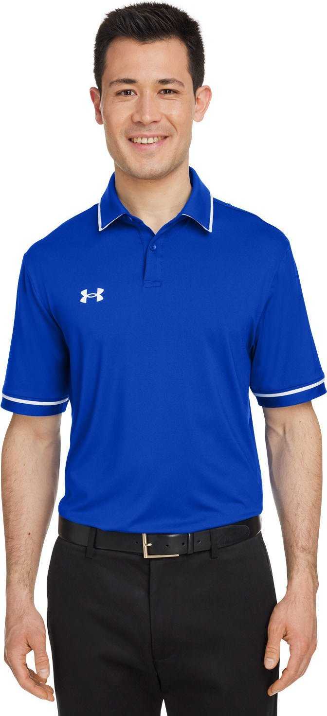 Under Armour 1376904 Mens Tipped Teams Performance Polo - Royal White