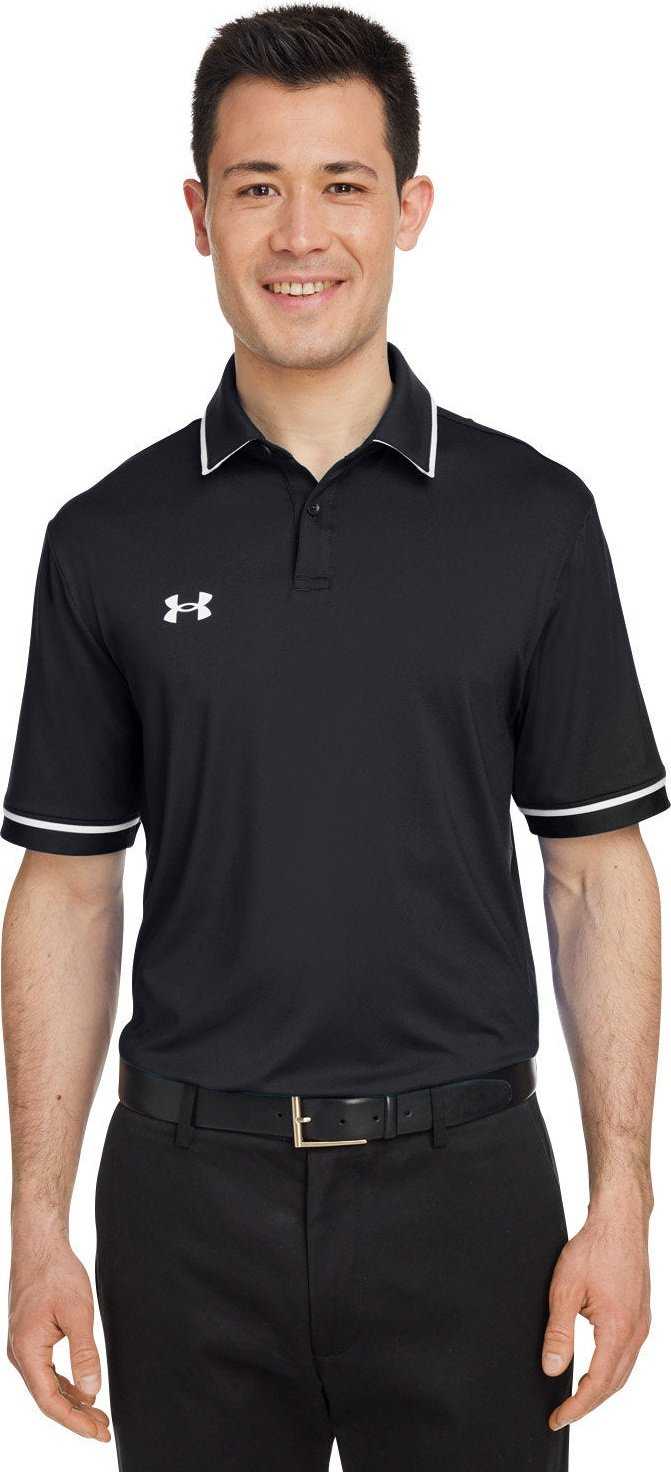 Under Armour 1376904 Mens Tipped Teams Performance Polo - Black White