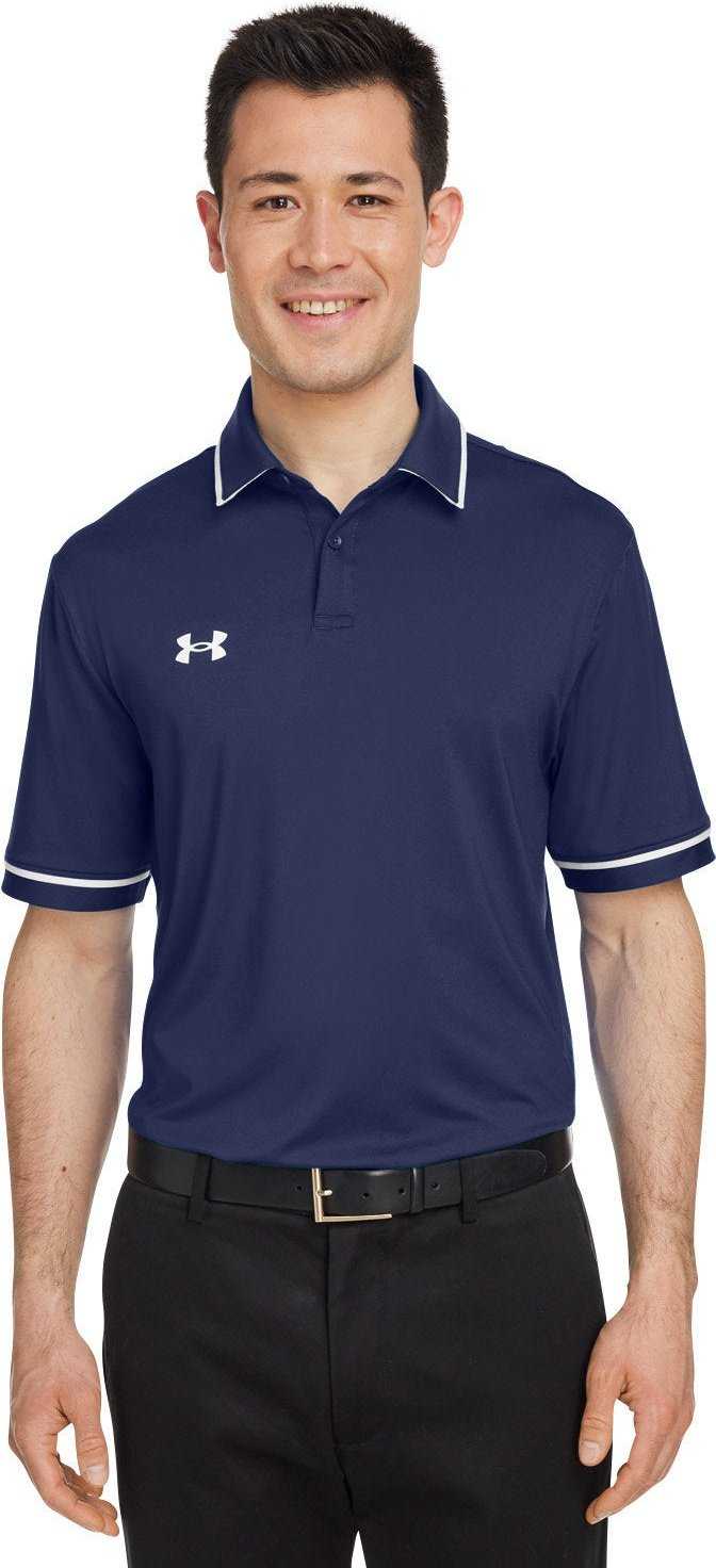 Under Armour 1376904 Mens Tipped Teams Performance Polo - Midnight Navy White