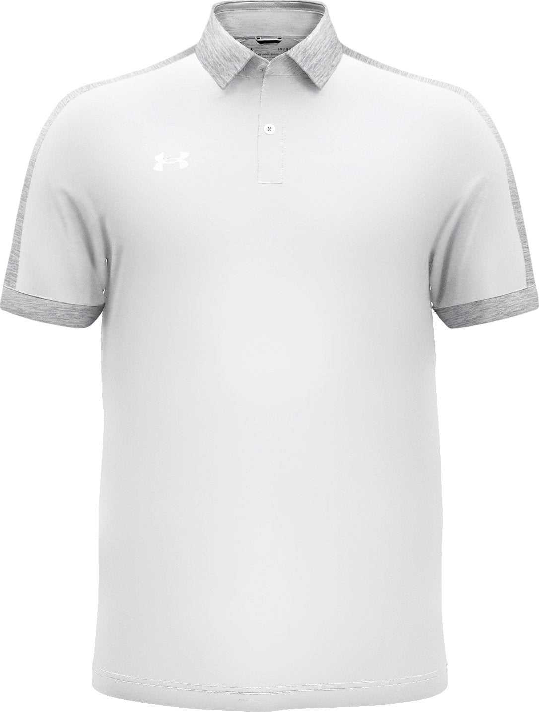 Under Armour 1376907 Mens Trophy Level Polo - White Mod-Gray