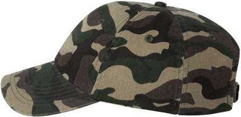 Valucap VC300A Adult Bio-Washed Classic Dads Cap - Green Camo - HIT a Double