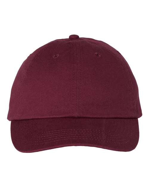 Valucap VC300A Adult Bio-Washed Classic Dads Cap - Maroon - HIT a Double