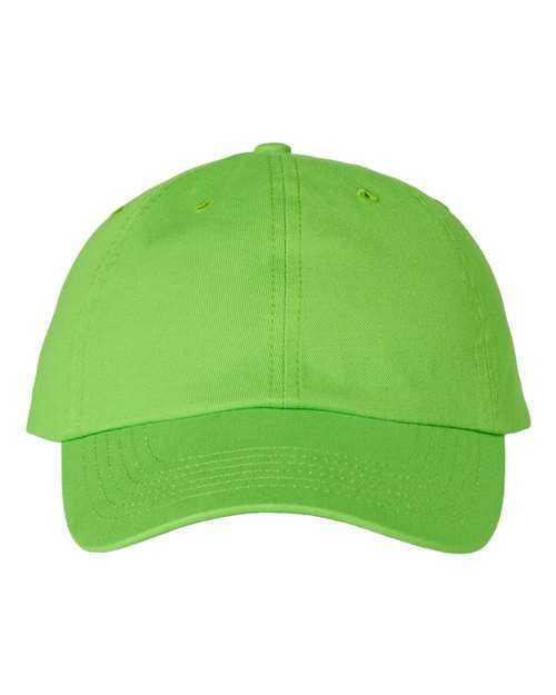 Valucap VC300A Adult Bio-Washed Classic Dads Cap - Neon Green - HIT a Double