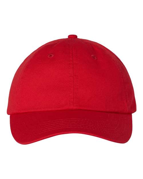 Valucap VC300A Adult Bio-Washed Classic Dads Cap - Red - HIT a Double