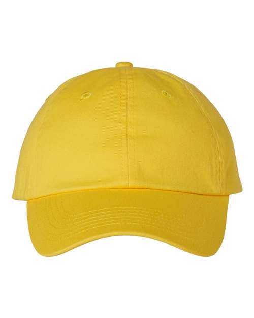 Valucap VC300A Adult Bio-Washed Classic Dads Cap - Yellow - HIT a Double
