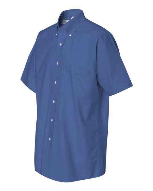 Van Heusen 13V0042 Short Sleeve Oxford Shirt - English Blue - HIT a Double