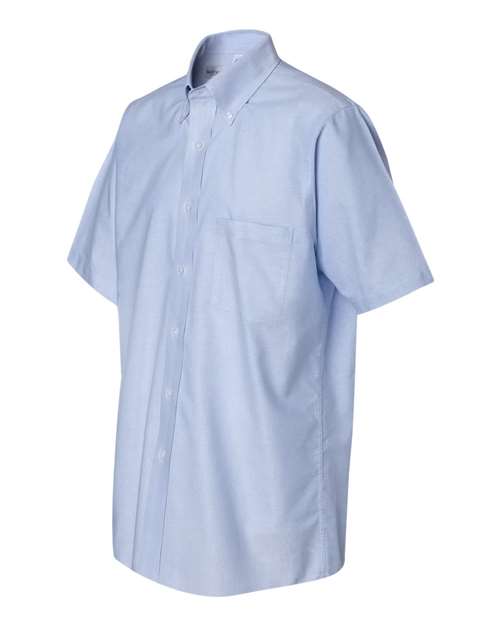 Van Heusen 13V0042 Short Sleeve Oxford Shirt - Light Blue - HIT a Double