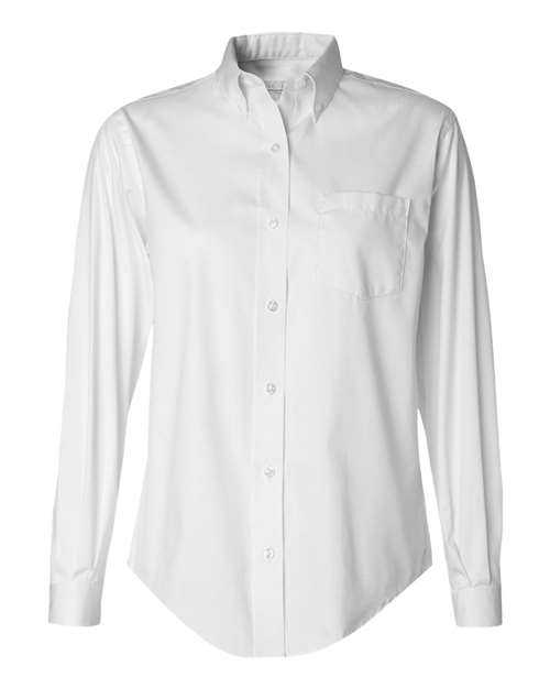 Van Heusen 13V0110 Women&#39;s Pinpoint Oxford Shirt - White - HIT a Double
