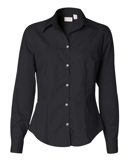 Van Heusen 13V0114 Women's Silky Poplin Shirt - Black - HIT a Double
