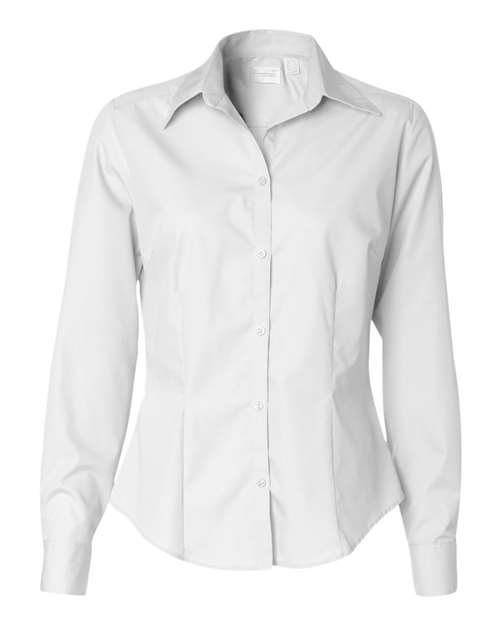 Van Heusen 13V0114 Women&#39;s Silky Poplin Shirt - White - HIT a Double