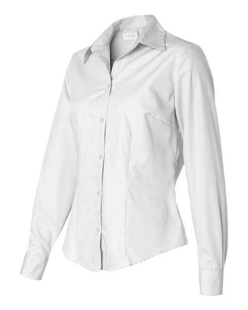 Van Heusen 13V0114 Women's Silky Poplin Shirt - White - HIT a Double