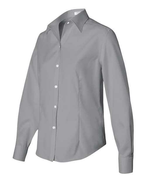 Van Heusen 13V0144 Women's Non-Iron Pinpoint Oxford Shirt - French Grey - HIT a Double