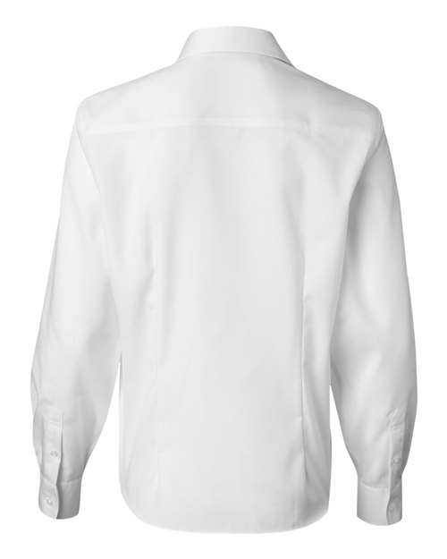 Van Heusen 13V0144 Women&#39;s Non-Iron Pinpoint Oxford Shirt - White - HIT a Double