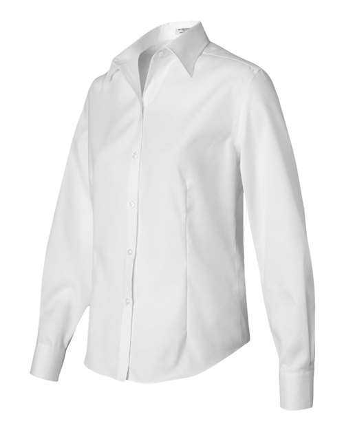 Van Heusen 13V0144 Women's Non-Iron Pinpoint Oxford Shirt - White - HIT a Double