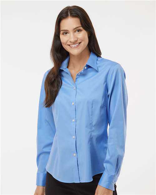 Van Heusen 13V0479 Women&#39;s Ultra Wrinkle Free Shirt - Blue Frost&quot; - &quot;HIT a Double