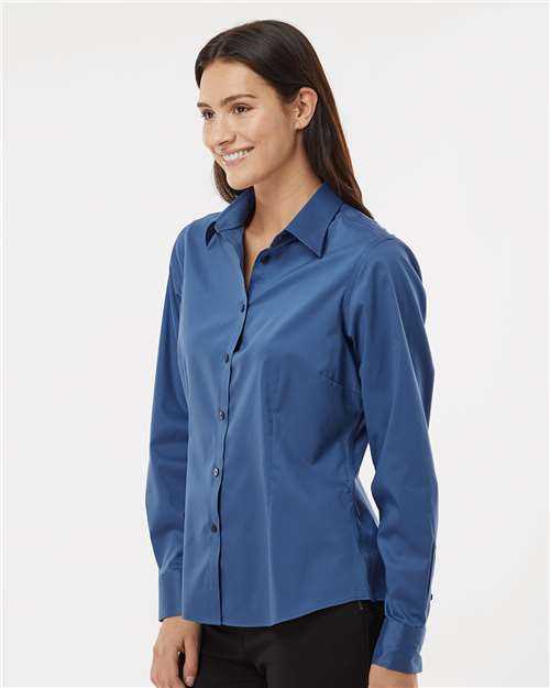 Van Heusen 13V0479 Women&#39;s Ultra Wrinkle Free Shirt - Smokey Blue&quot; - &quot;HIT a Double