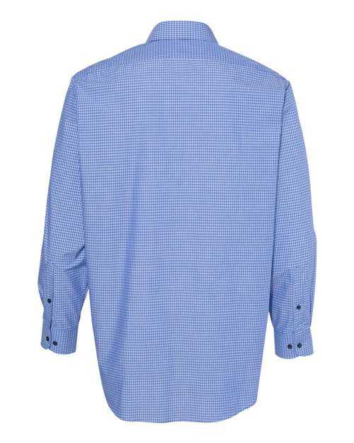 Van Heusen 13V5051 Broadcloth Point Collar Check Shirt - Dark Blue Combo - HIT a Double