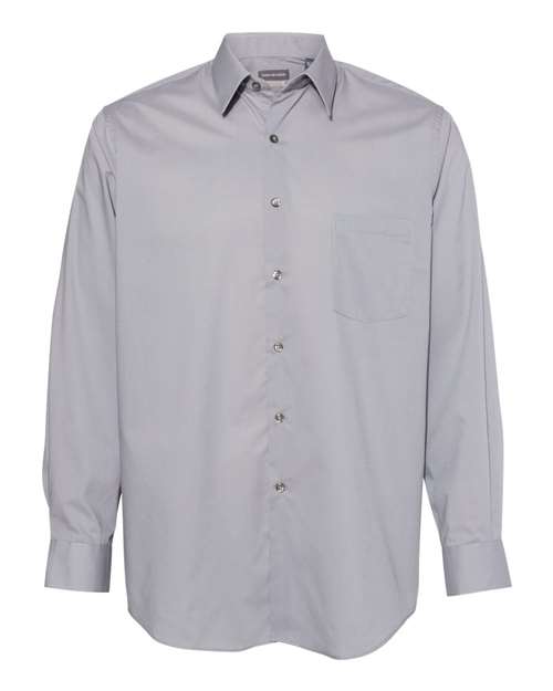 Van Heusen 13V5052 Broadcloth Point Collar Solid Shirt - Grey - HIT a Double