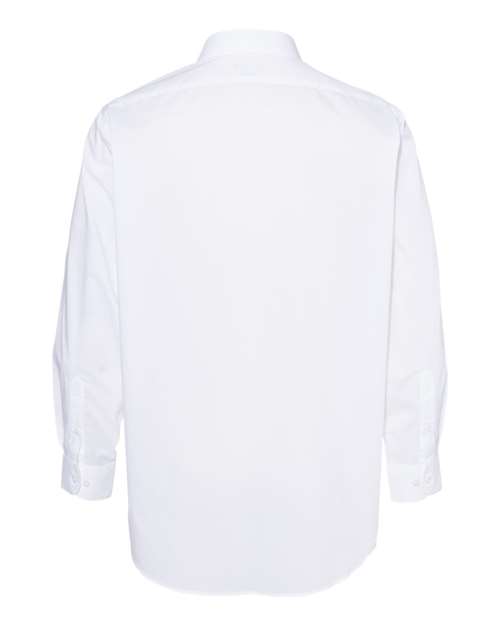 Van Heusen 13V5052 Broadcloth Point Collar Solid Shirt - White - HIT a Double