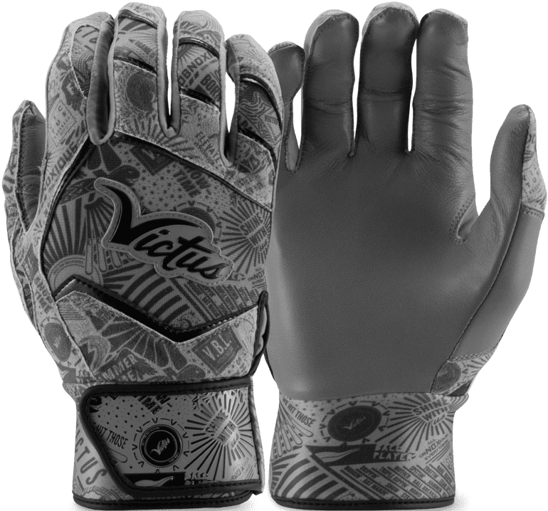Victus NOX Batting Glove - Gray Black - HIT a Double