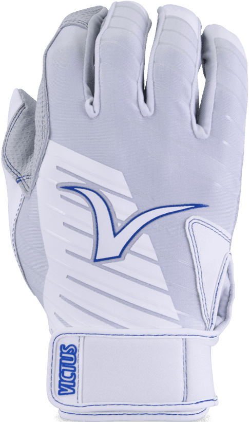 Victus Team Youth Batting Glove - White Royal - HIT a Double