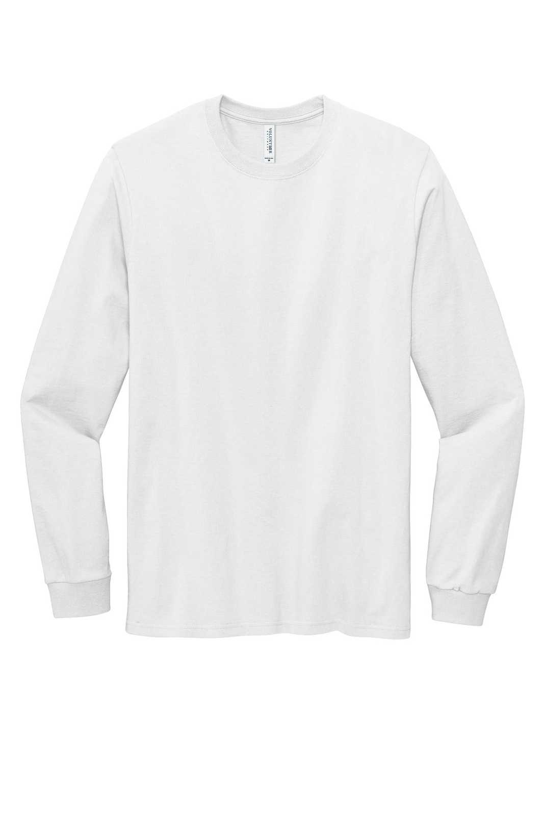 Volunteer Knitwear VL100LS All-American Long Sleeve Tee - White - HIT a Double - 1
