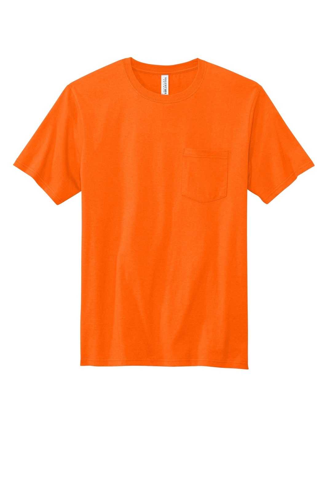 Volunteer Knitwear VL100P All-American Pocket Tee - Safety Orange - HIT a Double - 1
