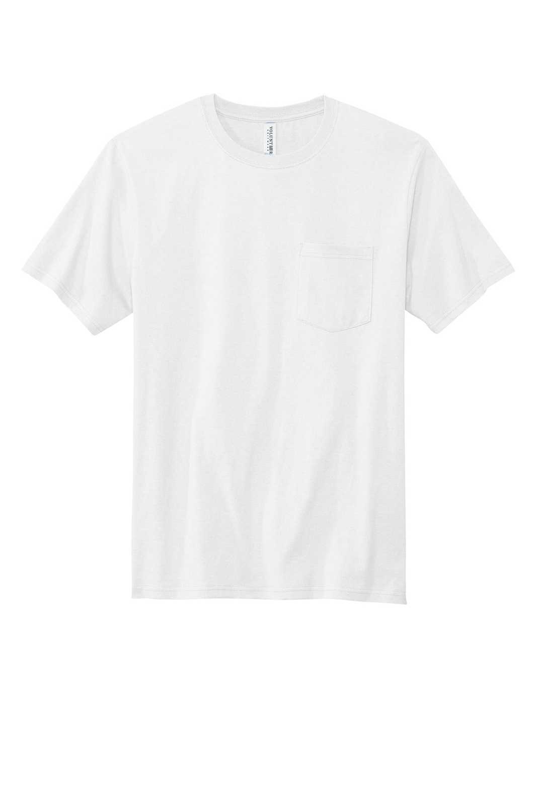 Volunteer Knitwear VL100P All-American Pocket Tee - White - HIT a Double - 1