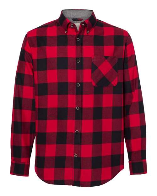Weatherproof 164761 Vintage Brushed Flannel Long Sleeve Shirt - Crimson Black - HIT a Double - 1