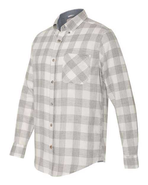 Weatherproof 164761 Vintage Brushed Flannel Long Sleeve Shirt - Heather Grey White - HIT a Double - 2
