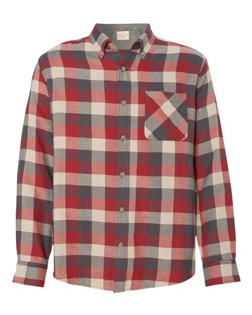 Weatherproof 164761 Vintage Brushed Flannel Long Sleeve Shirt - Heather Red - HIT a Double - 1