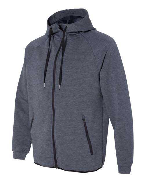 Weatherproof 18700 HeatLast Fleece Tech Full-Zip Hooded Sweatshirt - Heather Navy - HIT a Double