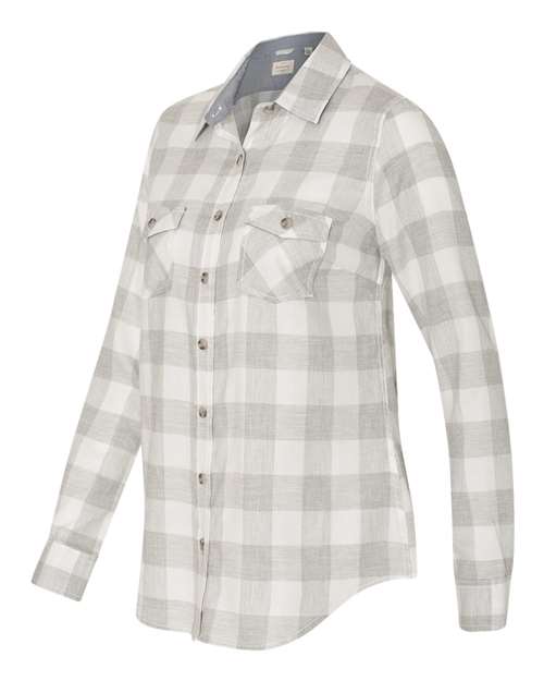 Weatherproof W164761 Women&#39;s Vintage Brushed Flannel Long Sleeve Shirt - Heather Grey White - HIT a Double - 2