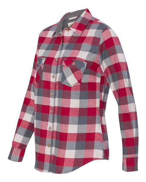 Weatherproof W164761 Women's Vintage Brushed Flannel Long Sleeve Shirt - Heather Red - HIT a Double