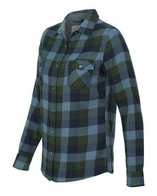 Weatherproof W164761 Women&#39;s Vintage Brushed Flannel Long Sleeve Shirt - Navy Green - HIT a Double
