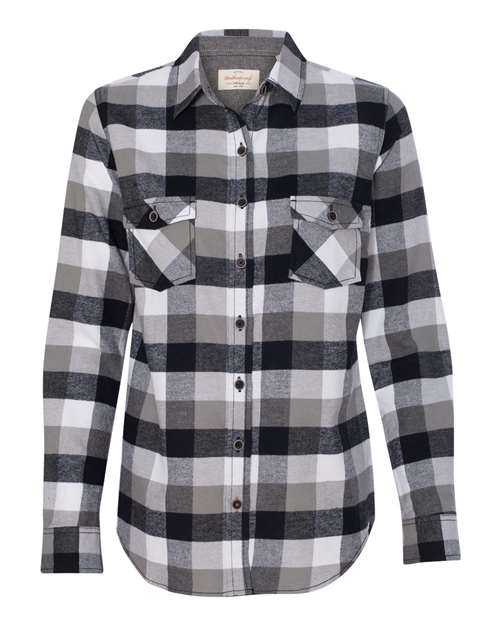 Weatherproof W164761 Women&#39;s Vintage Brushed Flannel Long Sleeve Shirt - White Black - HIT a Double - 1