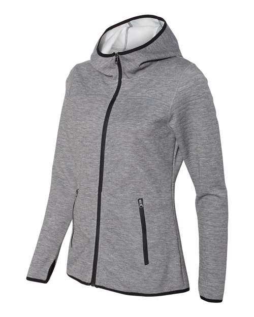 Weatherproof W18700 Women's HeatLast Fleece Tech Full-Zip Hooded Sweatshirt - Heather Storm - HIT a Double
