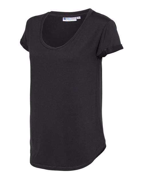Weatherproof W20429 Womens CoolLast Heathered Lux Dolman Sleeve T-Shirt - Heather Black - HIT a Double