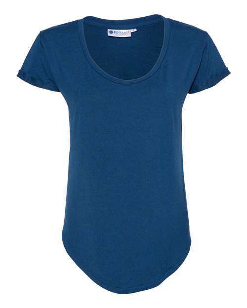 Weatherproof W20429 Womens CoolLast Heathered Lux Dolman Sleeve T-Shirt - Heather Lapis Blue - HIT a Double