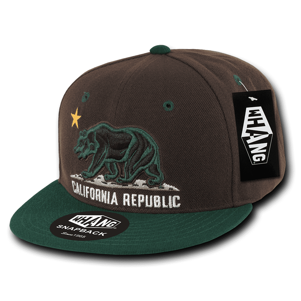 Whang W1 Cali Republic Snapback Cap - Brown Hunter Green - HIT a Double