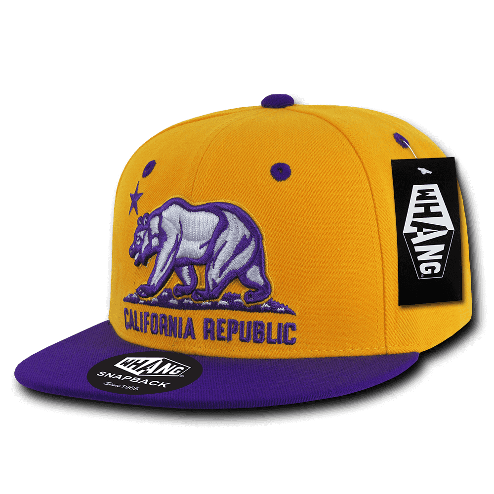 Whang W1 Cali Republic Snapback Cap - Gold Purple - HIT a Double