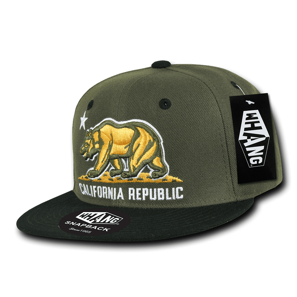 Whang W1 Cali Republic Snapback Cap - Olive Black - HIT a Double