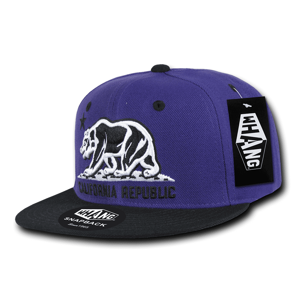 Whang W1 Cali Republic Snapback Cap - Purple Black - HIT a Double