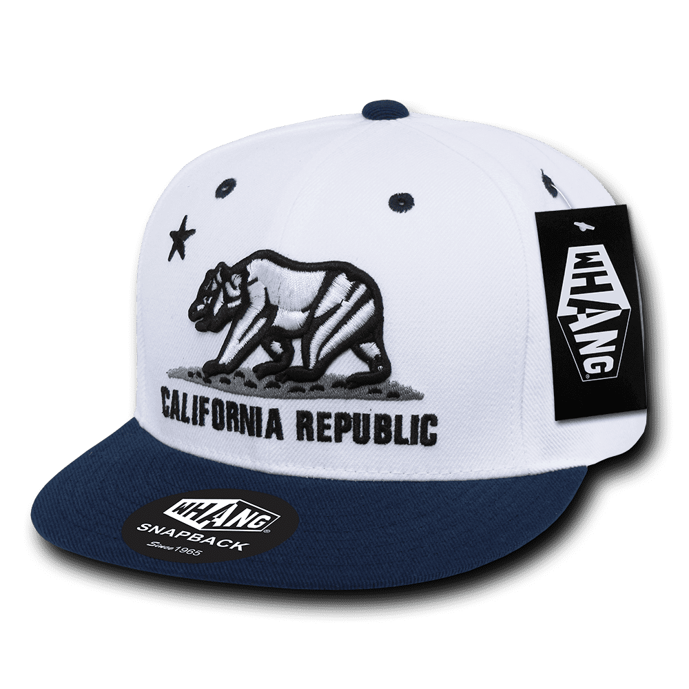 Whang W1 Cali Republic Snapback Cap - White Navy - HIT a Double