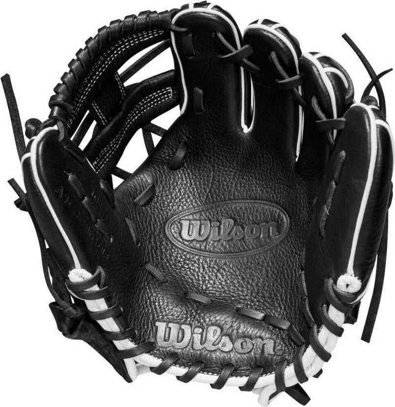 Wilson 10.00" Infield Training Glove - Black White - HIT A Double