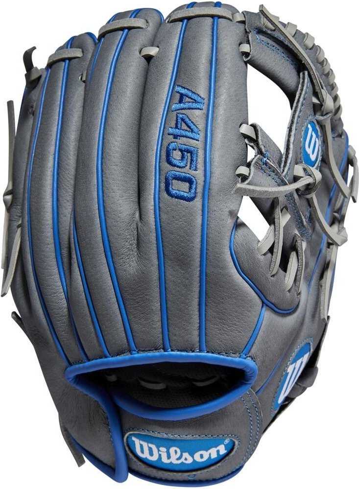 Wilson 2022 A450 10.75" Youth Infield Gloves - Gray Royal - HIT A Double
